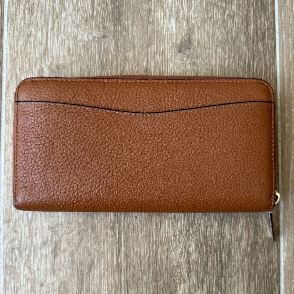 EEUC Kate Spade Leila Large Continental Zip Wallet in Brown Tan Pebbled Leather - Picture 2 of 7